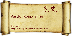 Varju Koppány névjegykártya